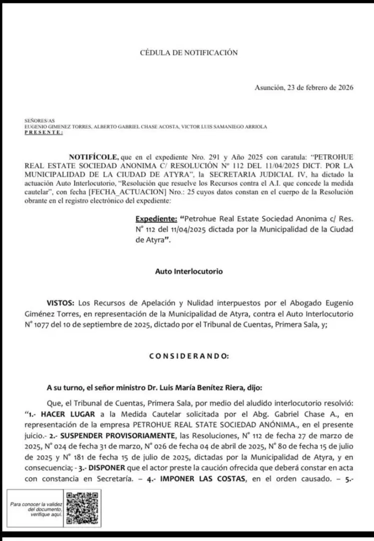 Fallo acu�fero Atyra