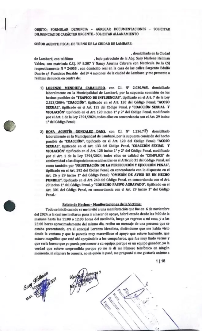 Denuncia contra intendente y concejal de Lambare.