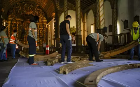 Proceso de restauraci�n del Templo San Buenaventura de Yaguar�n.