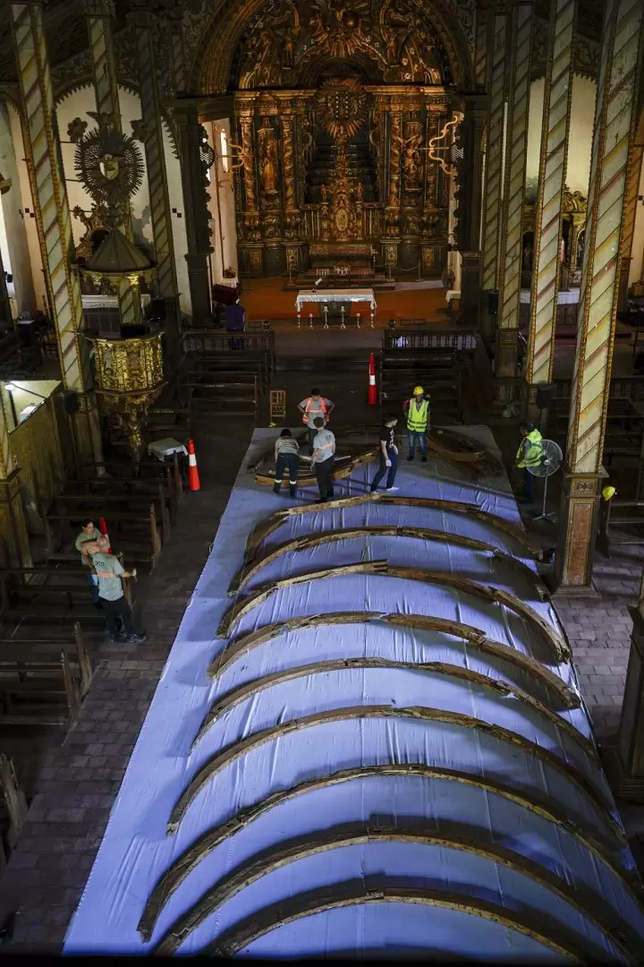Proceso de restauraci�n del Templo San Buenaventura de Yaguar�n.