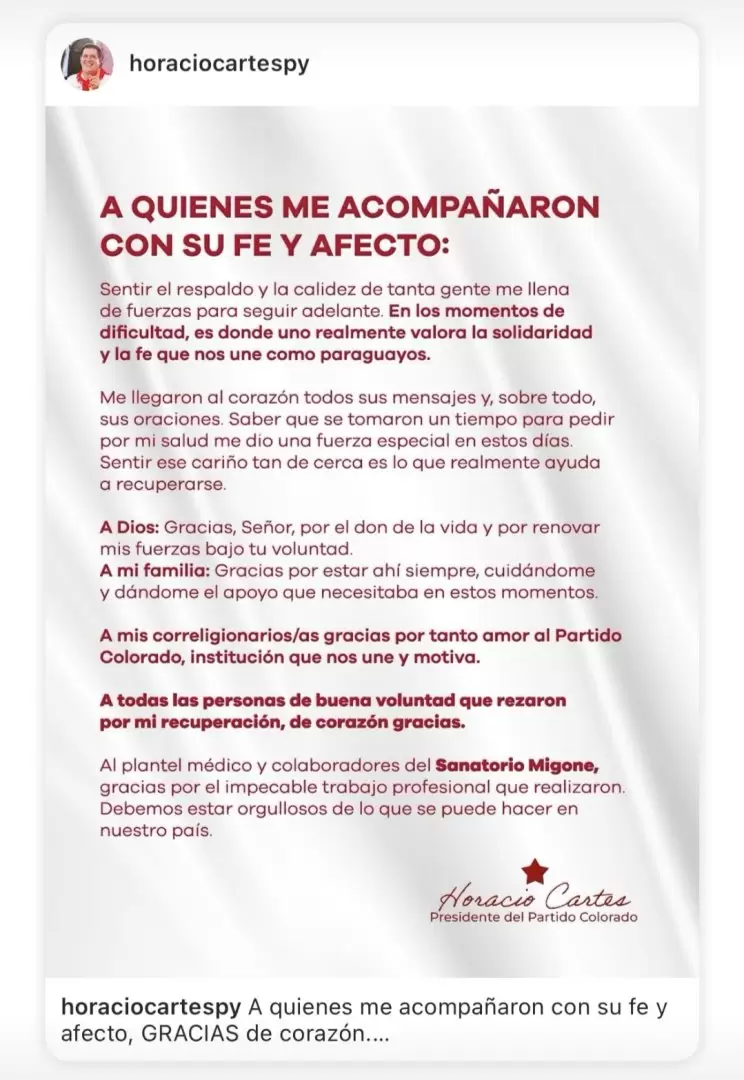 Comunicado Cartes.