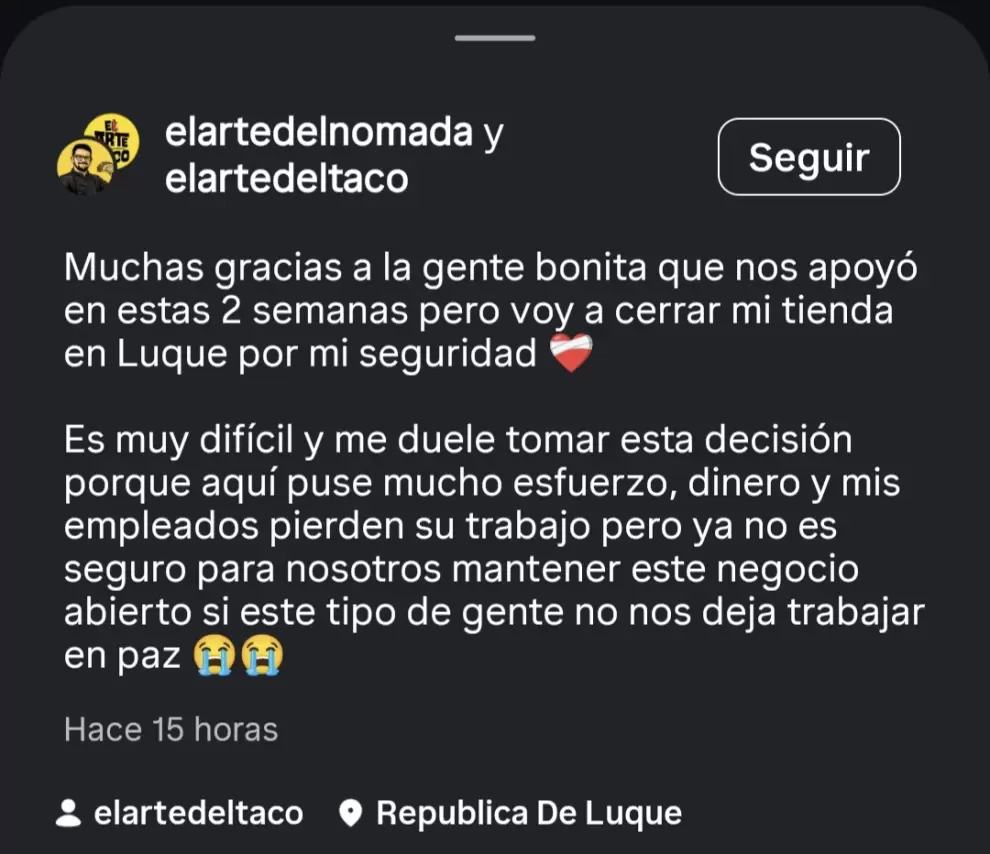 El arte del n�mada, posteo sobre cierre.