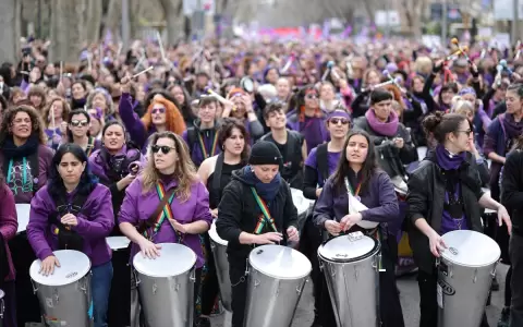 Movilizaci�n del 8-M en Espa�a en el D�a internacional de la mujer.