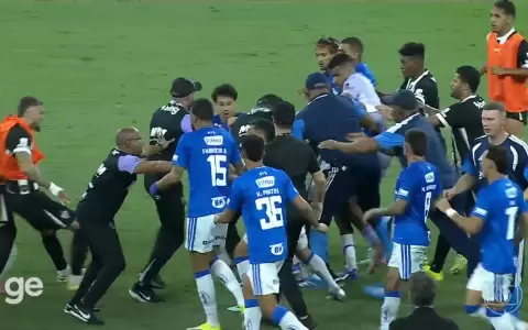 Final entre Cruzeiro y Atl�tico Mineiro termina en batalla campal con 23 expulsados