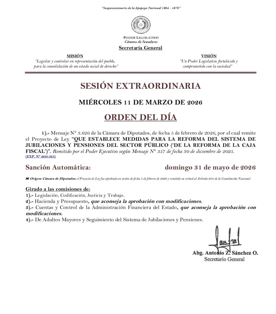 �nico punto del orden del d�a.