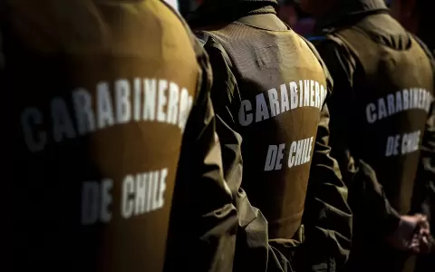 Efectivos de Carabineros en Vi�a del Mar (Chile).