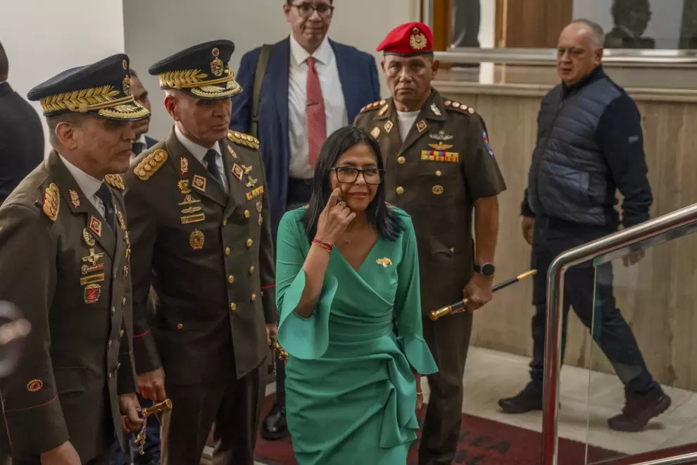 Delcy Rodr�guez, presidenta de Venezuela llegando a Estados Unidos. Foto: Alejandro Cegarra/The New York Times