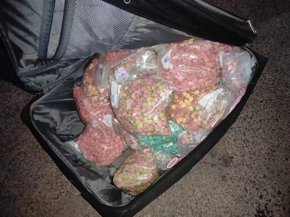 Droga incautada: aproximadamente 40.000 pastillas de MDMA (éxtasis). Foto:Gentileza.