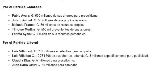 Gastos de campa�a en Aregu�.