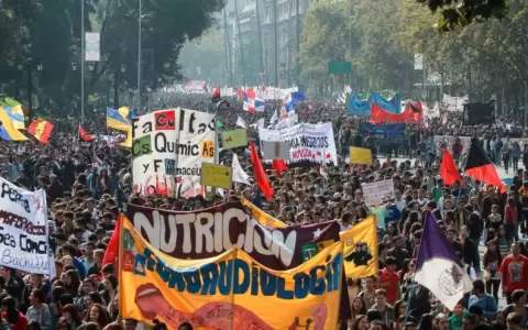 Manifestaci�n en Chile.