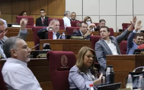 Senador Ever Villalba y al otro lado su colega Nano Galaverna.