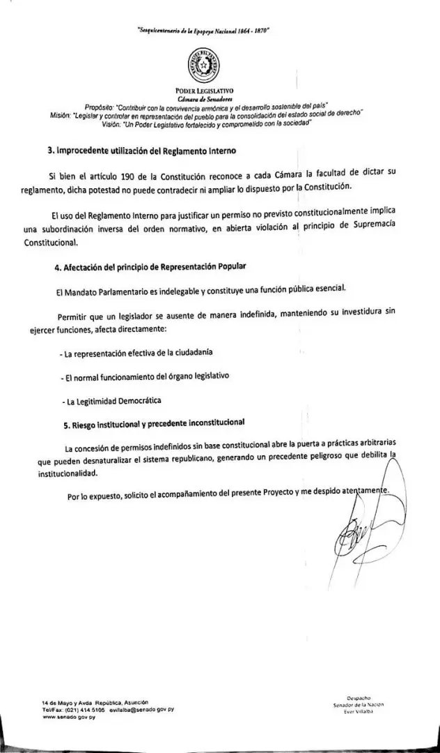 Nota de Ever Villalba caso permiso de Erico Galeano.