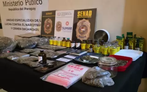 Droga incautada durante el allanamiento.