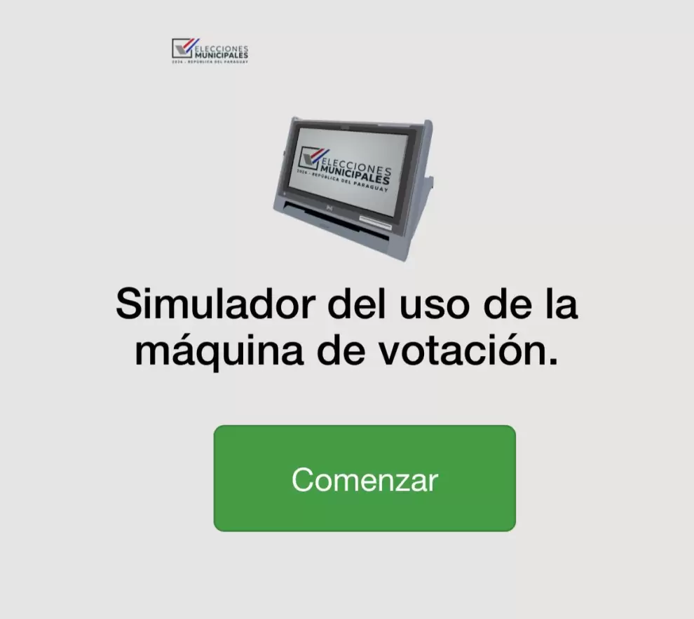 Simulador del uso de máquina de votación.