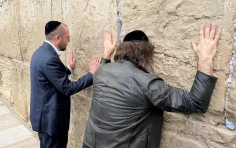 Javier Milei en el Muro de las Lamentaciones de Jerusal�n.