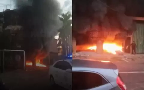 Incendio en dep�sito de la Zona del Mercado de Abasto.