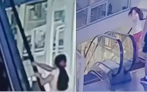 Ni�a cae de escalera mec�nica en Villa Elisa.
