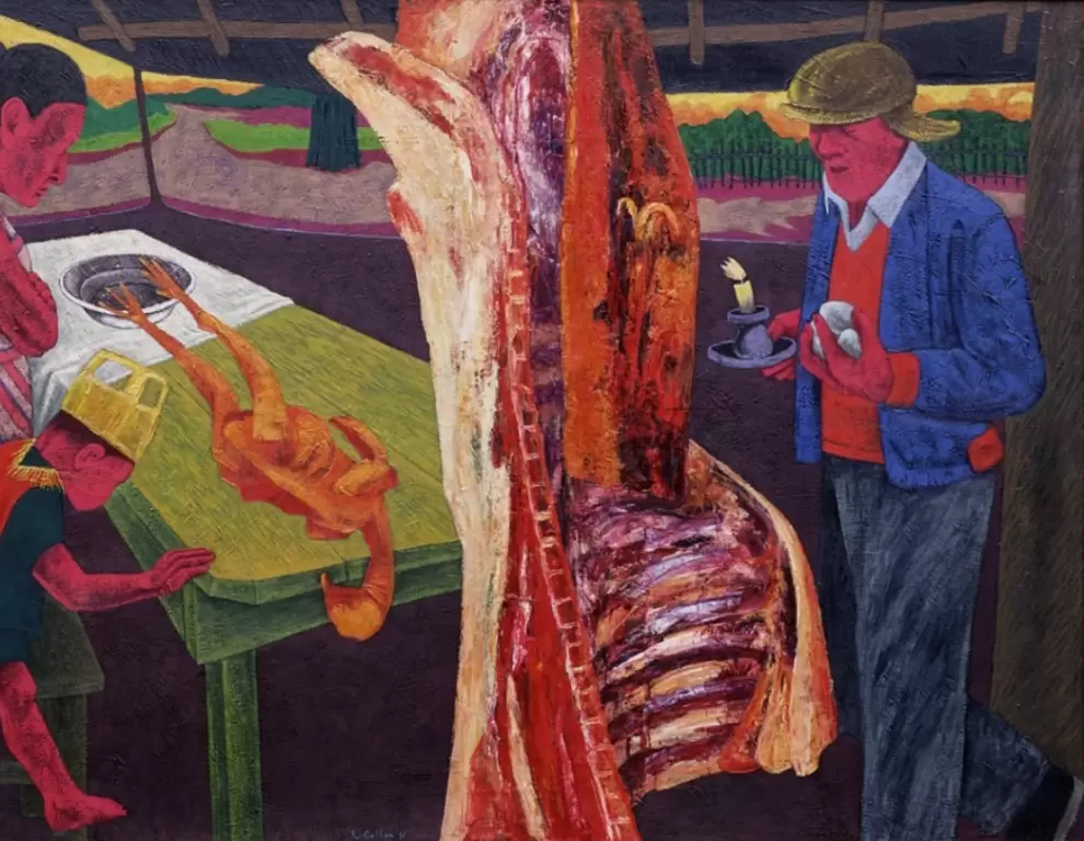 Enrique Collar, D�as de marzo, 1991. �leo sobre tela. 140 x 220 cm. Colecci�n Popa