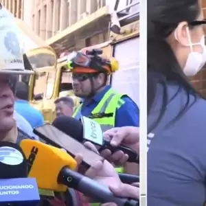 Incendio en el microcentro: fuego controlado, pero sigue el rescate de personas atrapadas