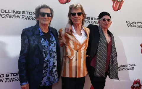 Ronnie Wood, Mick Jagger y Keith Richards en Nueva York.