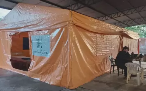 Albergue transitorio que instal� la SEN.