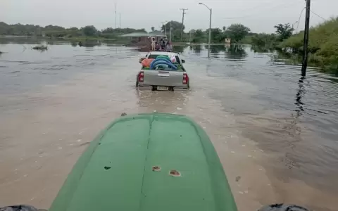 Caminos inundados en el Chaco Paraguayo.