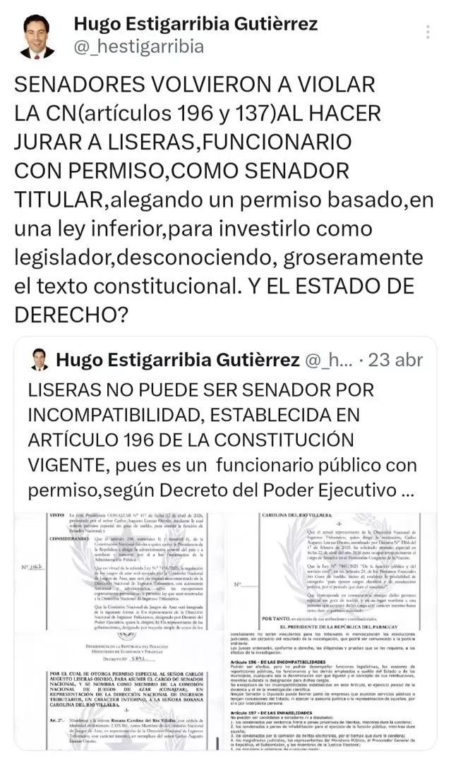 Posteo del abogado.