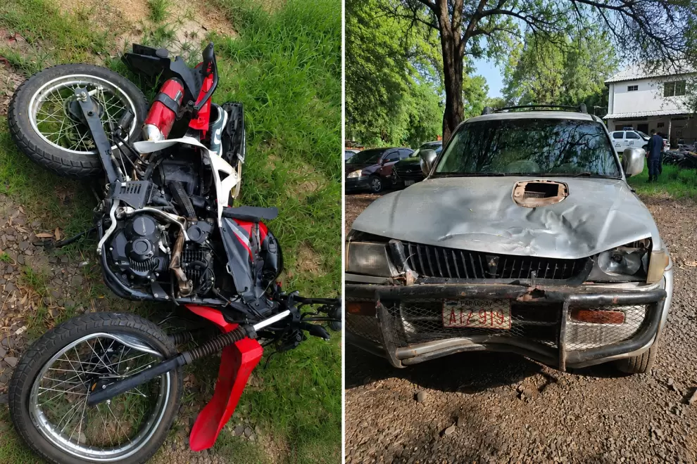 La motocicleta qued� inutilizada tras el choque ocasionado por Gerardo Alberto N��ez Mart�nez conduciendo en estado de ebriedad.