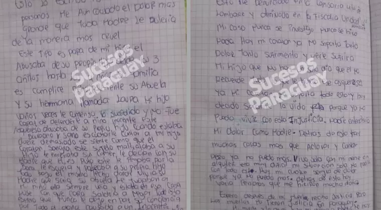 Nota de la mujer.