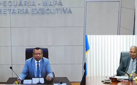 Cleber Soares, Viceministro de Agricultura y Ganader�a de Brasil; y Muhammad Ibrahim, Director General del IICA.