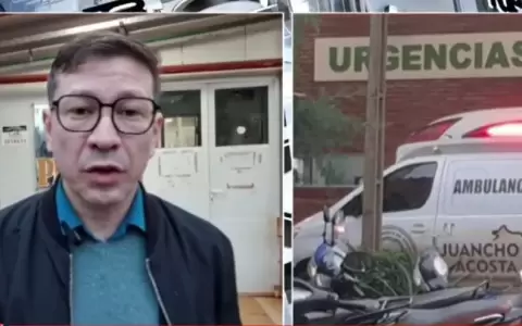 Momentos en que la ambulancia traslada a los menores hasta el centro de salud.