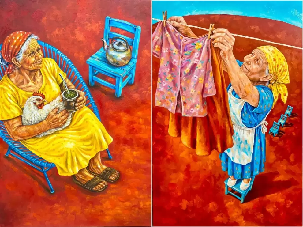 Carla Azarsa, obras que serán exhibidas en la muestra.