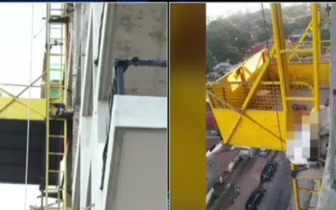 Accidente laboral: joven falleci� tras quedar atrapado con un montacargas en una obra en construcci�n.