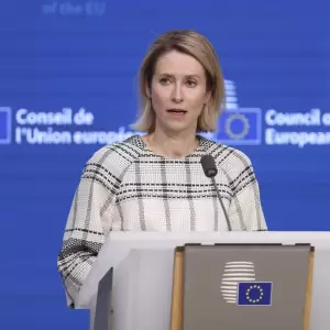 La Alta Representante de la UE para Pol�tica Exterior, Kaja Kallas en Bruselas tras una reuni�n del Consejo de Asuntos de Exteriores.