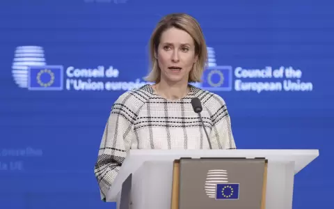 La Alta Representante de la UE para Pol�tica Exterior, Kaja Kallas en Bruselas tras una reuni�n del Consejo de Asuntos de Exteriores.