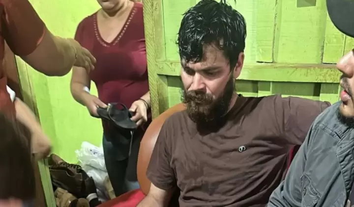 Primeras im�genes de Almir tras ser liberado. Gentileza Polic�a Nacional.
