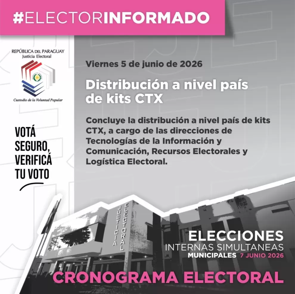 Flyer del cronograma electoral.