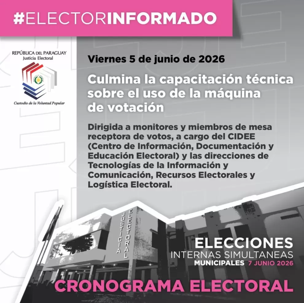 Flyer del cronograma electoral.