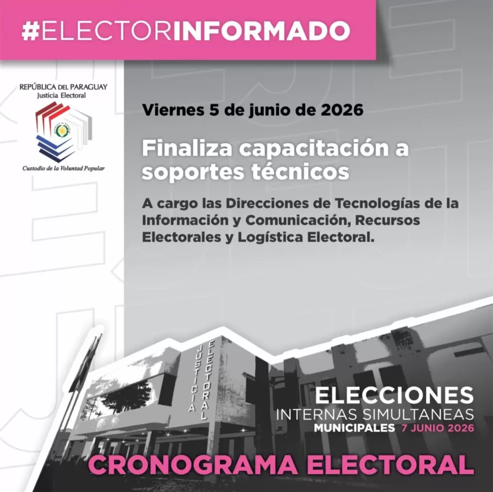 Flyer del cronograma electoral.