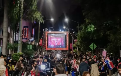 Festejo mundialista en Asunci�n.