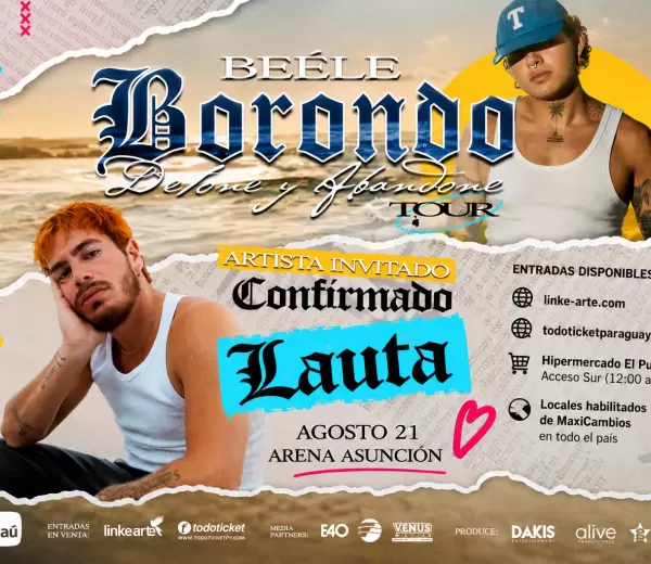 Lauta, el artista argentino fue confirmado como invitado especial del concierto que ofrecer� Be�le el pr�ximo 21 de agosto en Arena Asunci�n