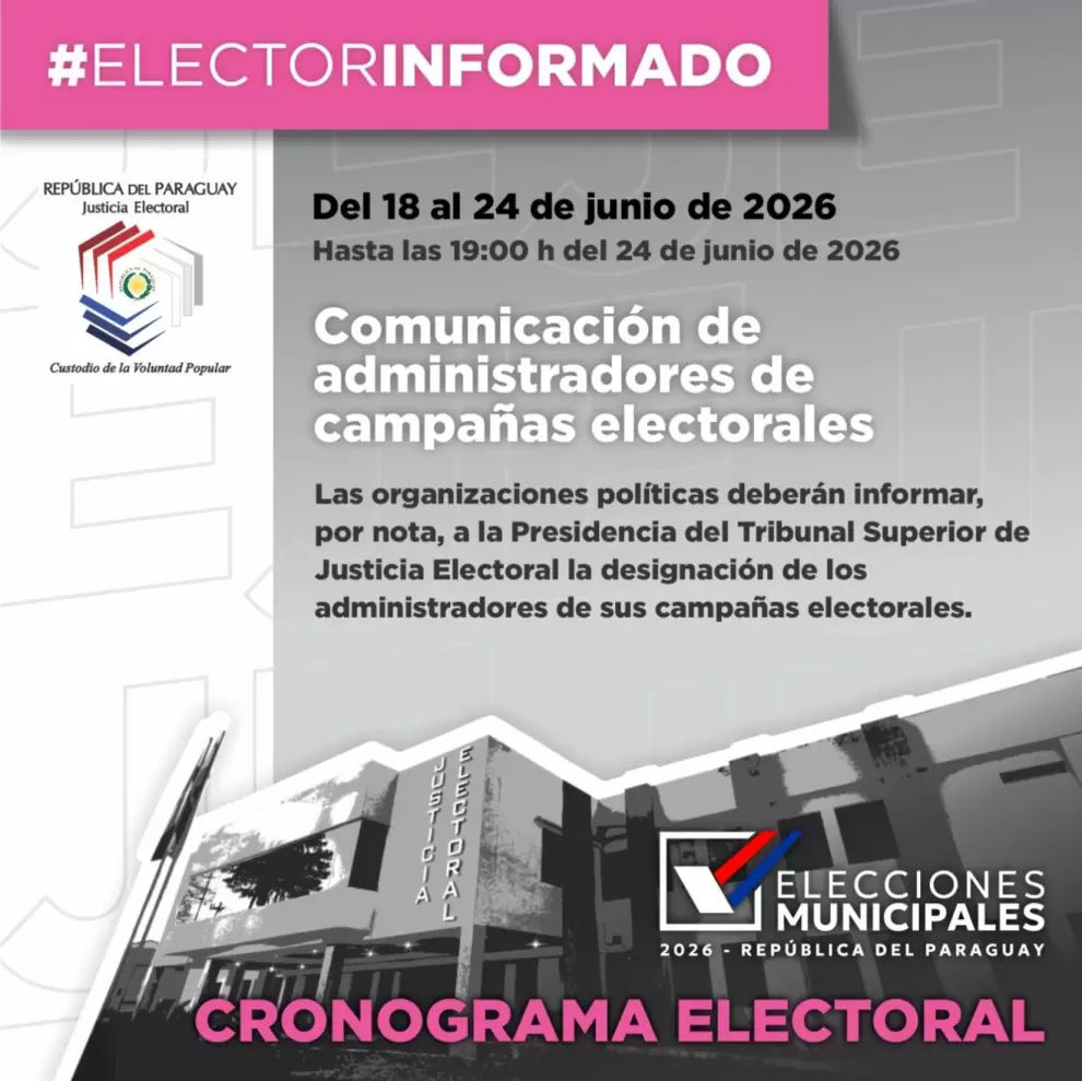 Cronograma electoral.