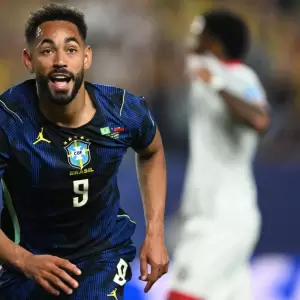 Matheus Cunha, autor de dos goles en el triunfo de Brasil sobre Hait�.