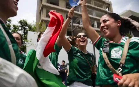 Aficionados mexicanos durante el Mundial de f�tbol.
