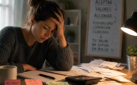 Estr�s, trabajo y autoreflecciones en la mesa.