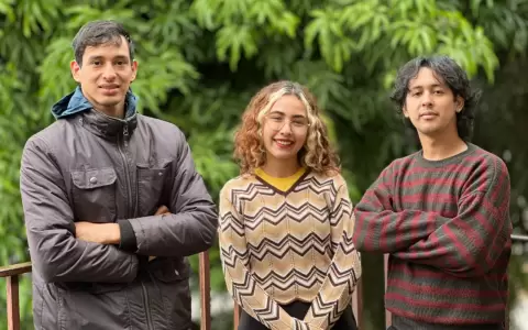 Pablo Esp�nola, Carmen Susana Cardozo Lugo y Jonathan Jes�s L�pez Salinas, estudiantes del Instituto Superior de Bellas Artes.