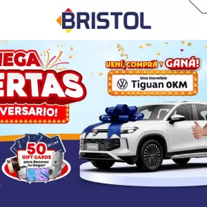 Bristol celebra 46 años con descuentos, cuotas de regalo y el sorteo de una Volkswagen Tiguan 0 km