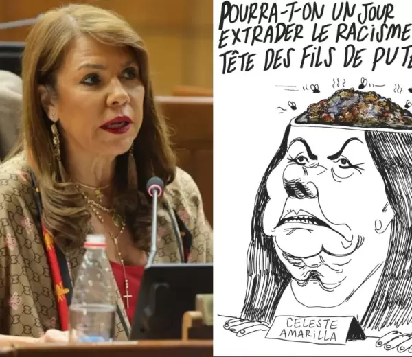 Caricatura de la senadora Celeste Amarilla.