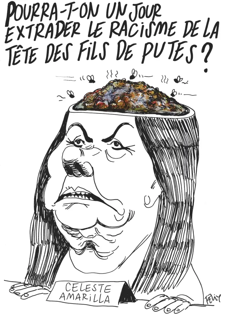 Caricatura de la senadora Celeste Amarilla.