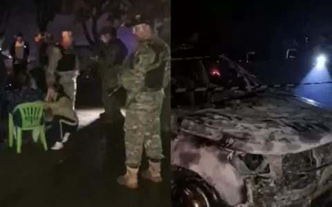 El puesto policial y varias patrullas quedaron totalmente calcinados.